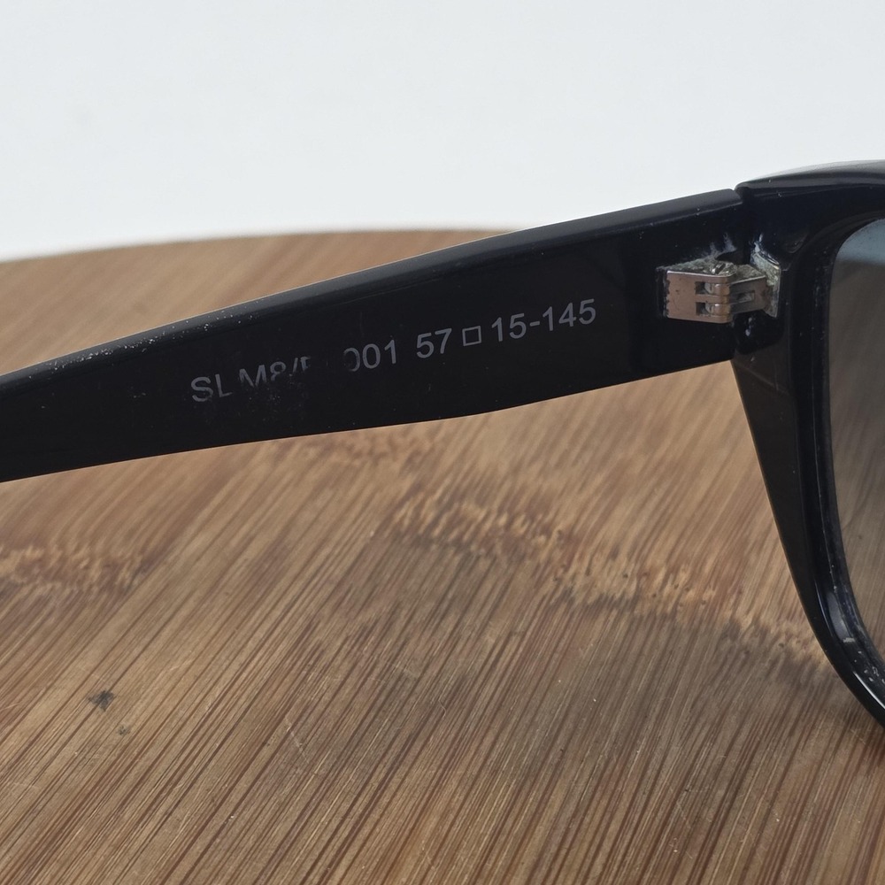 Saint Laurent SL M48/F Sunglasses Womens 57-15 Black Gray Cat Eye Gradient Italy - Picture 8 of 16